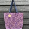 Purple and Peach Batik Tote Bag