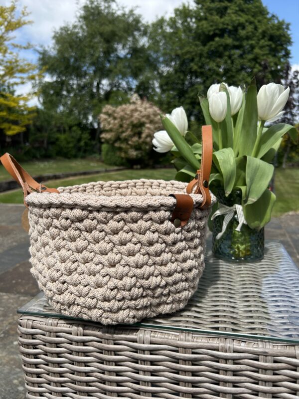 Woven basket - warm beige