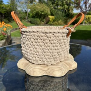 Woven basket - warm beige