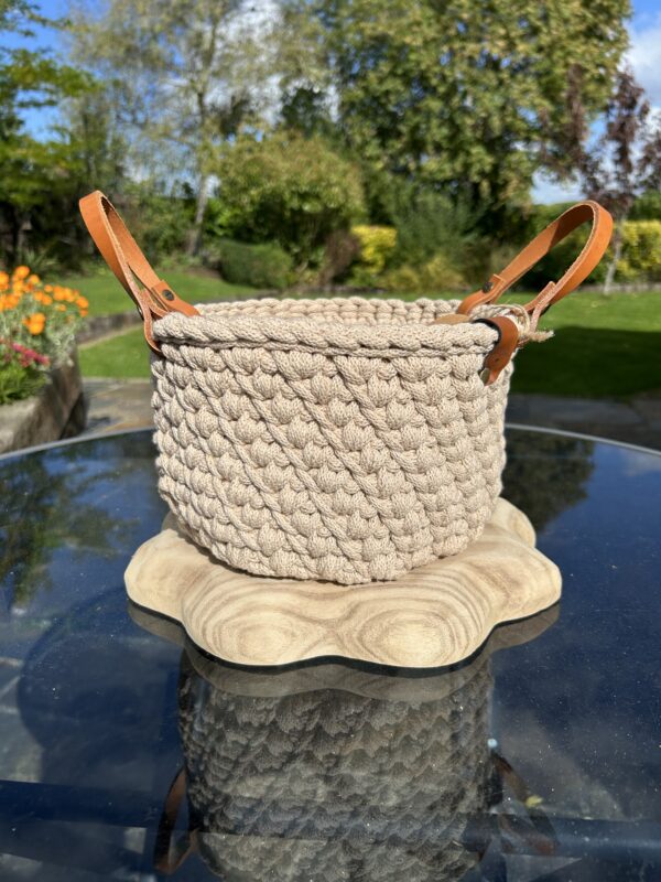 Woven basket - warm beige