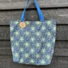 Abstract blue/mustard tote bag