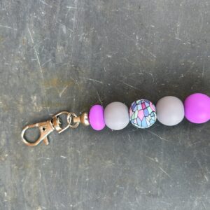 Pink/grey tones keychain