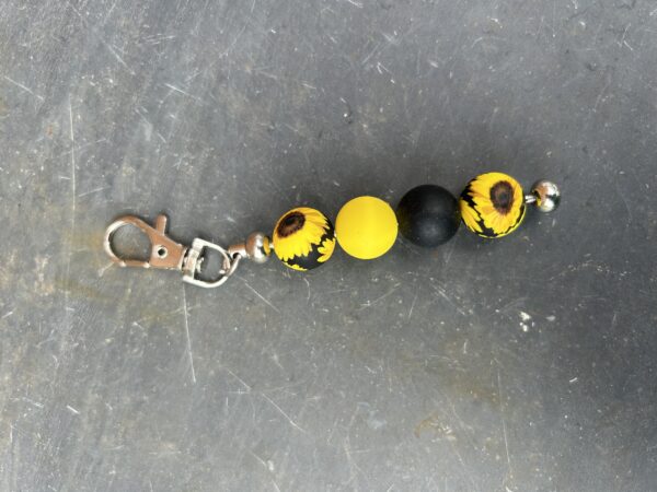 Sunflower/Black Keychain