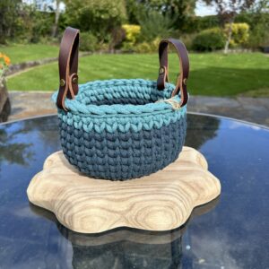Peacock/teal basket
