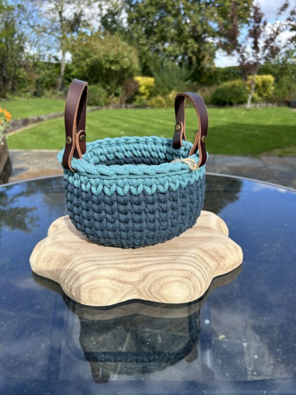 Peacock/teal basket