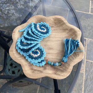 Teal/blue/blush wind spinner
