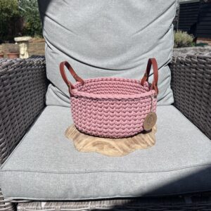 Blush knit stitch basket